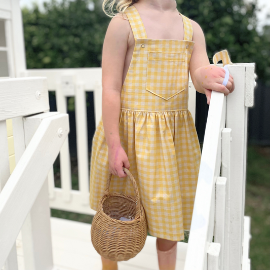 Adeline Overalls Dress – Baby & Toddler PDF Sewing Pattern (Beginner Friendly)