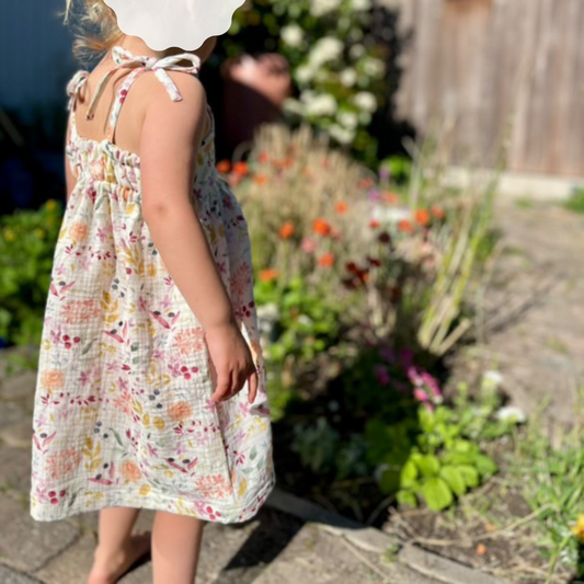Elsie Dress — Girls Tie Strap Sundress Sewing Pattern (PDF)