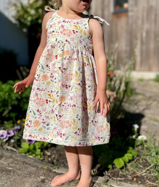 Elsie Dress — Girls Tie Strap Sundress Sewing Pattern (PDF)