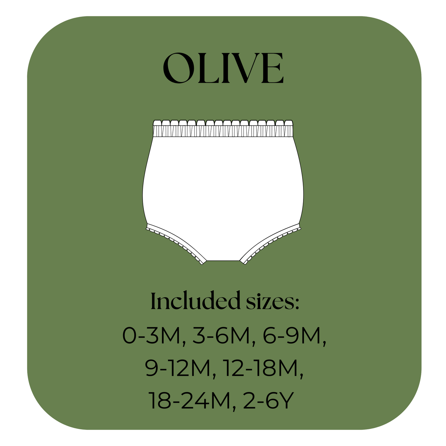 Olive Bloomers with Frill Hem – PDF Sewing Pattern