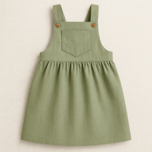 Adeline Overalls Dress – Baby & Toddler PDF Sewing Pattern (Beginner Friendly)