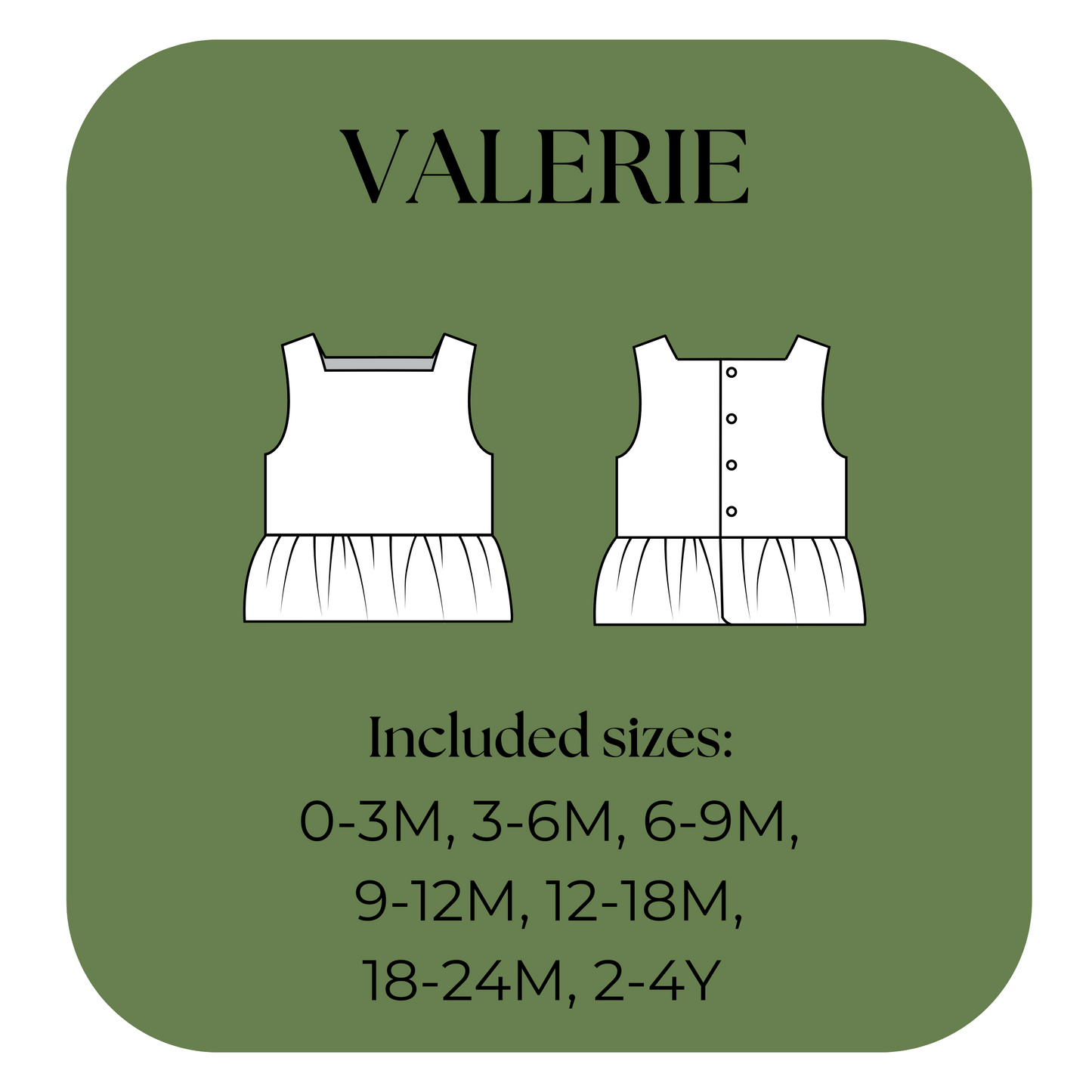 Valerie Square Neck Baby & Toddler Top PDF Sewing Pattern